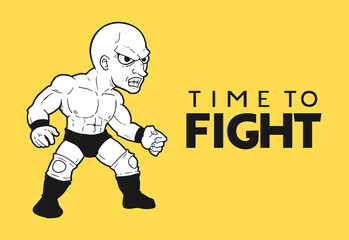 Design of wrestler illustration