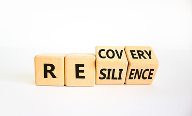 Recovery and resilience symbol. Turned cubes and changed the word 'recovery' to 'resilience'....