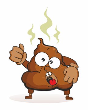 Evil poop shows a fist. Cute cartoon mascot character. Funny Poop emoticon  Face stinky poop shit emoji icon, colorful pictogram. Stock Vector | Adobe  Stock