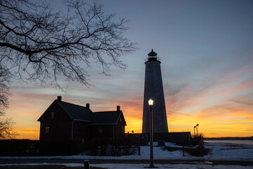 lighthouse at sunset