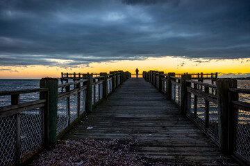 Obraz premium sunset at the pier