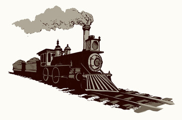Vector illustration. Locomotive