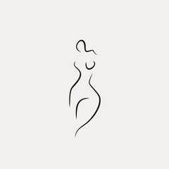 woman line illustration logo design