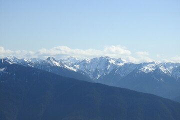 The beautiful scenery of the Olympic Mountains in the Pacific Northwest, Olympic National Park, Washington State.