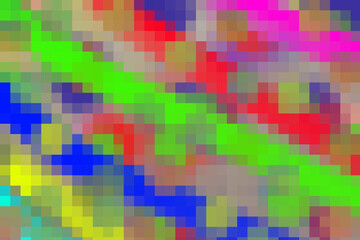 Abstract colored background in the form of multicolored pixels and mosaics