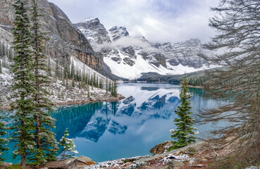 Moraine lake in the Canadian Rockies