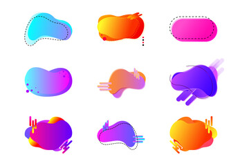 Set of modern Memphis abstract shape with copy space for text. Template for web design, banner, promotion, greeting card, advertising.