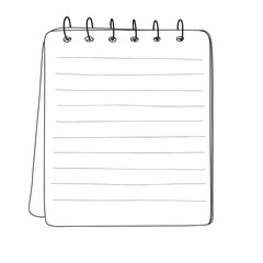 mini notebook hand drawn vector line art doodle illustration