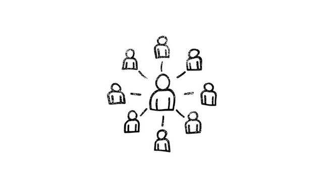 Reffer a friend icon in hand draw style. Motion graphics