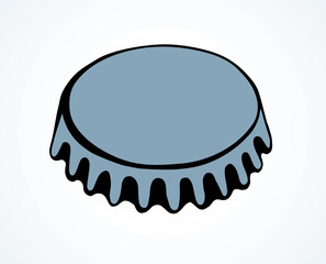Iron bottle cap. Vector drawing
