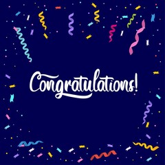 Congratulations colorful banner template vector illustration