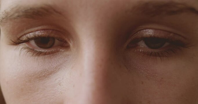 Depressed Young Woman'S Brown Eyes