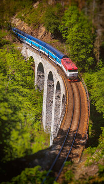 Train on Zampach viaduct, Czech Republic