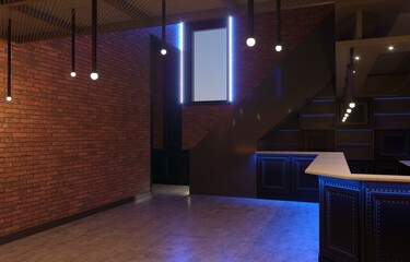 empty pavilion, interior visualization, 3D illustration