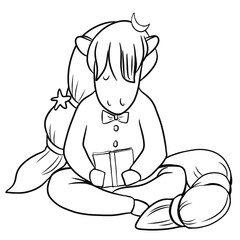 Cartoon horse, fictional character, pony sits in Turkish and reads a book, he has a beautiful mane and tail, simple linear drawing, for children, for coloring