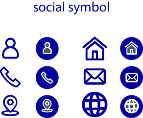 social icon symbol social media phone website local icon house icon email icon 