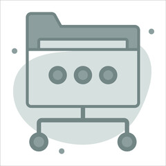 network folder icon with background modern illustration