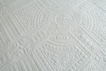 White Quilted Cover Design Background - obrazy, fototapety, plakaty