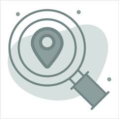 search location icon with background modern illustration