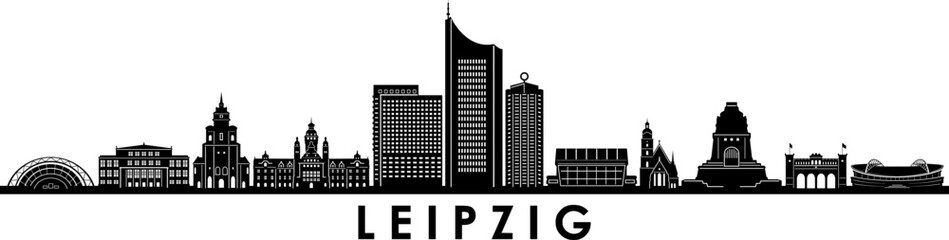 LEIPZIG Sachsen Deutschland City Skyline Vector
