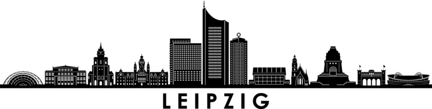 LEIPZIG Sachsen Deutschland City Skyline Vector
