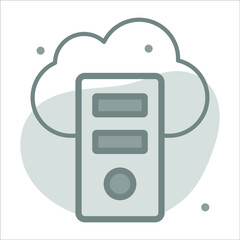 cloud computing icon with background modern illustration