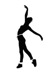 drawing black silhouette dancing or posing yoga