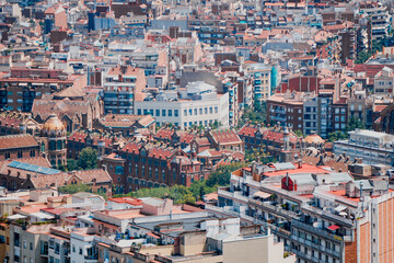 Fototapeta premium Cityscape of Barcelona rooftops