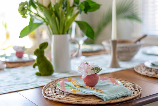 Beautiful Stylish Spring Table Setting For Easter Brunch