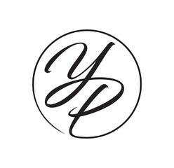 YP Monogram Initial Logo Sign