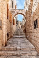 Jerusalem Old City Lane - Jerusalem Stone © alon