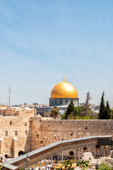 The Wailing Wall and the Dome of the Rock in Jerusalem