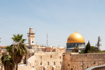 The Wailing Wall and the Dome of the Rock in Jerusalem