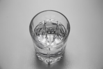 Top view, full glass of water with clipping path