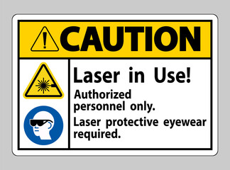 Caution Sign Laser In Use Authorized Personnel Only Laser Protec