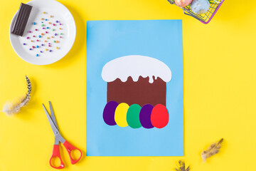 How to make an Easter card. Step-by-step photo instructions. Step 8 Glue the last Easter egg. DIY.