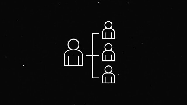 Line referral program hud holographic symbol on digital old tv screen seamless loop glitch animation. Hearts. Dynamic retro and joyful. Colorful and vintage video footage.