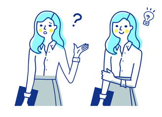 書類を持った若い女性　2表情