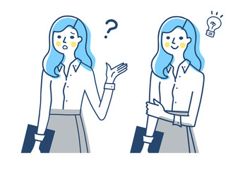 書類を持った若い女性　2表情