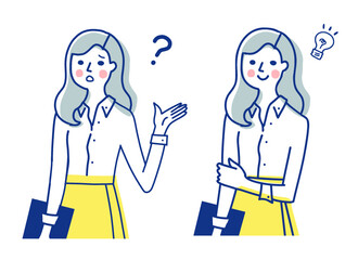 書類を持った若い女性　2表情