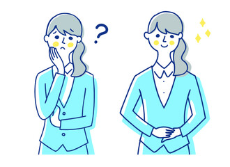 スーツを着た若い女性　2表情