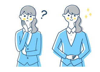 スーツを着た若い女性　2表情
