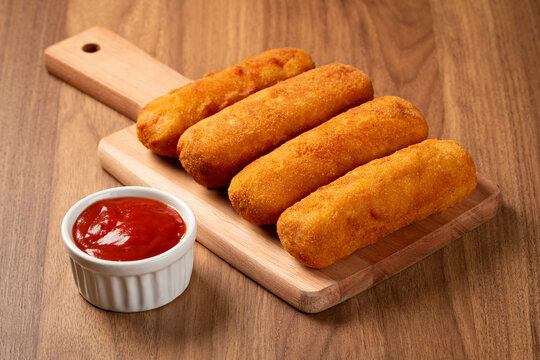 Fried risoles or Risol. Risoles stuffed with cheese and ham.