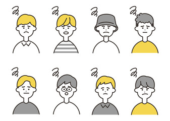 男性　もやもや　バストアップ　イエローカラーセット