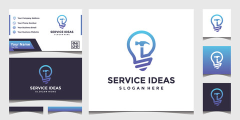 Design a building service idea logo with an elegant business card