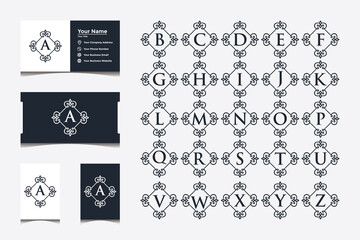 Letter logo template with business card