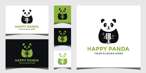 logo of a panda holding bamboo