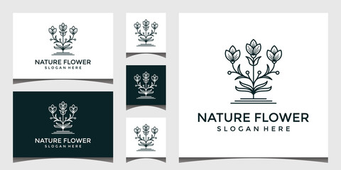 elegant flower logo design