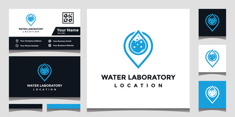 Laboratory water location logo design with business card
