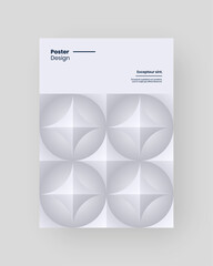 Fototapeta premium Abstract Placard, Poster, Flyer, Banner Design. Colorful illustration on vertical A4 format. Flat geometric shapes. Decorative ornament backdrop.